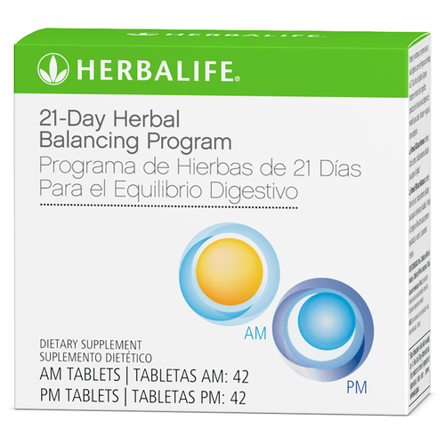 Herbalife 21-Day Herbal Balancing Program packaging with green and white design.