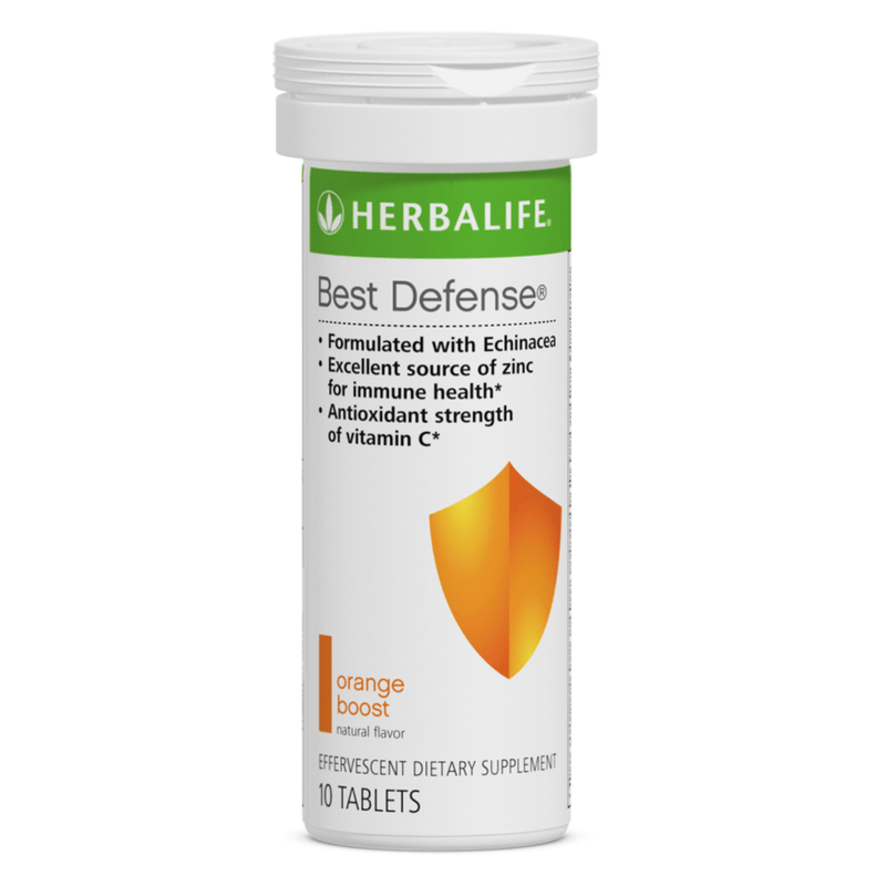 NaturalVive Best Defense® Orange Boost dietary supplement tube with 10 effervescent tablets for immune health support.