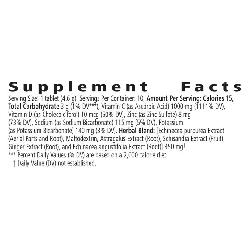 Best Defense supplement facts panel displaying ingredients, nutritional information, and dosage per serving.