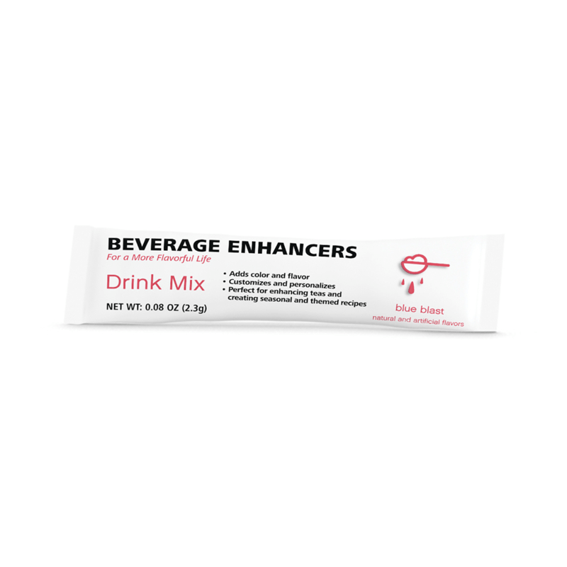 NaturalVive Beverage Enhancers Drink Mix packet for adding flavor to drinks, featuring blue blast flavor.