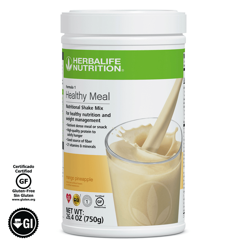 NaturalVive's Formula 1 Healthy Meal Nutritional Shake Mix container with mango pineapple flavor for balanced nutrition.