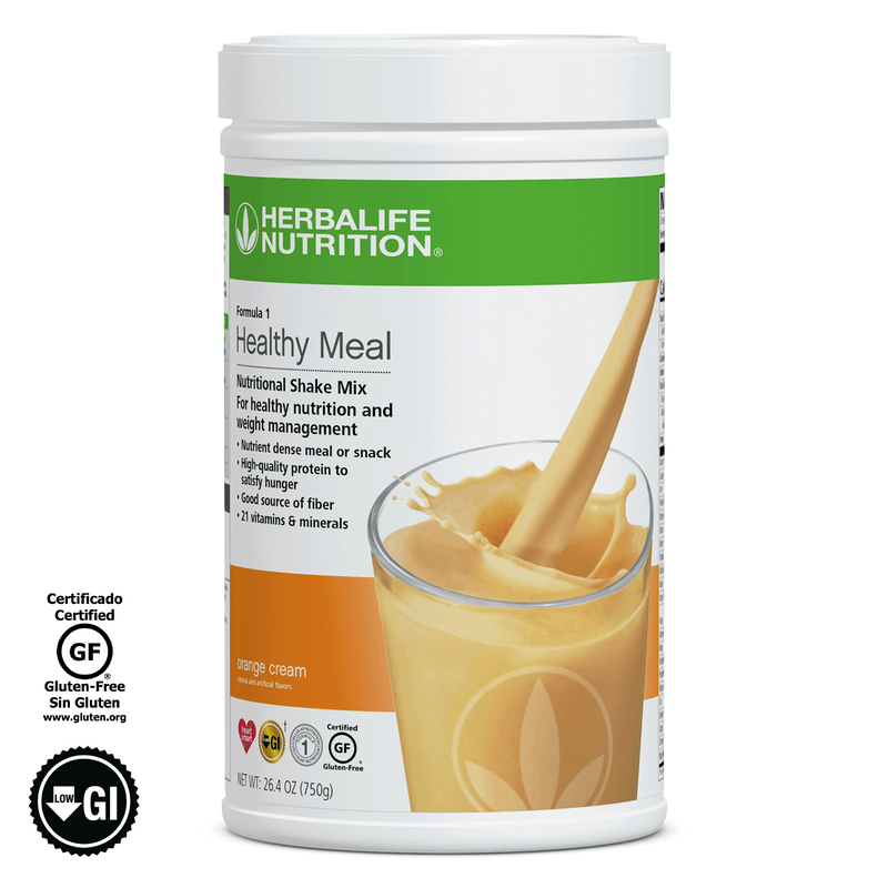 NaturalVive's Formula 1 Healthy Meal Nutritional Shake Mix in orange cream flavor, designed for nutrition and weight management.