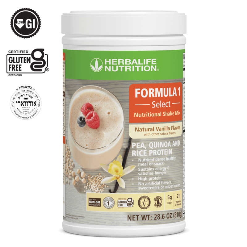 NaturalVive Formula 1 Select - Nutritional shake with pea, quinoa and rice protein in a delicious vanilla flavor.