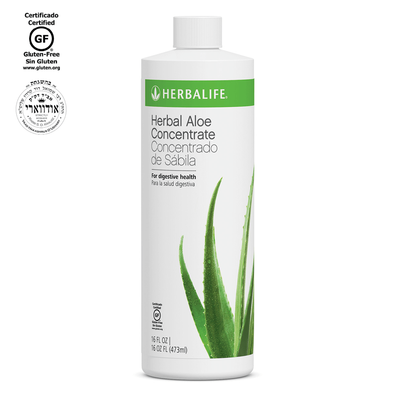 NaturalVive Herbal Aloe Concentrate bottle for digestive health, gluten-free, premium aloe vera, soothing drink alternative.