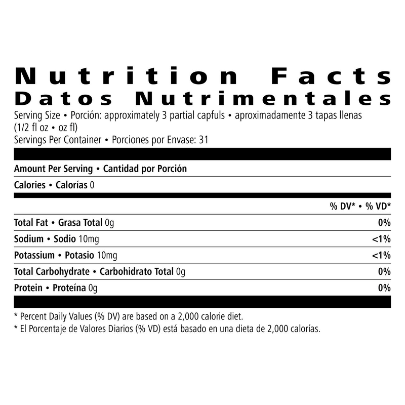 Nutrition facts label for Herbal Aloe Concentrate from NaturalVive, detailing calories, fat, sodium, potassium, carbohydrates, and protein.
