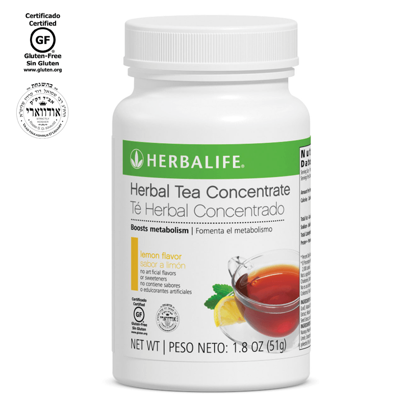 NaturalVive Herbal Tea Concentrate with lemon flavor, boosts metabolism in a gluten-free formula.