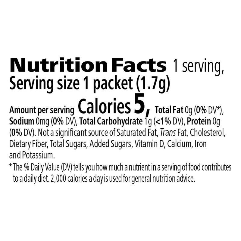 Nutrition facts label for Herbal Tea Concentrate by NaturalVive, showing serving size and calorie content.