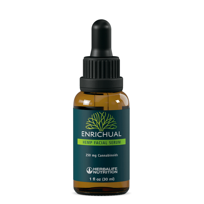 NaturalVive Hemp Facial Serum bottle with 250 mg cannabinoids for radiant skin.