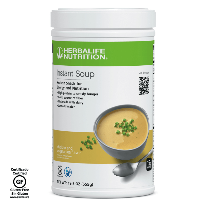 Instant Soup by NaturalVive featuring chicken and vegetables flavor, high protein snack for quick nutrition.