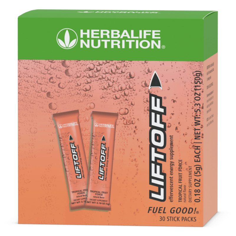 NaturalVive Liftoff® stick packs for an energizing boost on the go, featuring effervescent energy supplement.