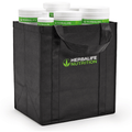 NaturalVive Reusable Branded Bag holding Herbalife Nutrition containers, eco-friendly design.