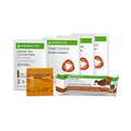 NaturalVive Product Sample Pack with Herbal Tea, Total Control, and Protein Bar for healthy snacking.