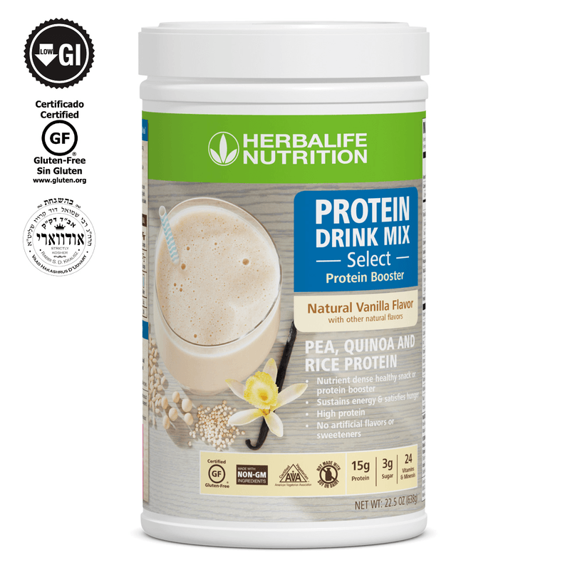 NaturalVive Protein Drink Mix Select Natural Vanilla flavor with pea, quinoa, and rice proteins for a nutritious boost.