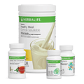 NaturalVive Quickstart Program products including Herbalife shakes, tea concentrate, cell activator, and multivitamins.