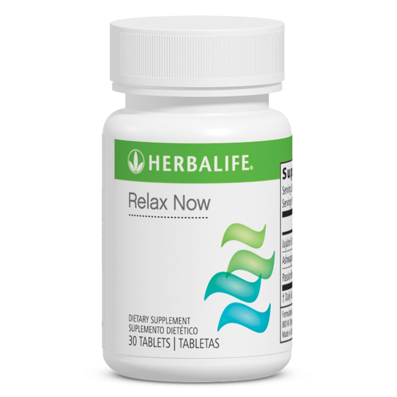 Herbalife Relax Now dietary supplement bottle on a white background