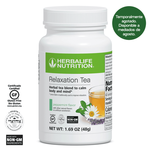 Best Peppermint Relaxation Tea in a container with herbal tea blend for calming body and mind.