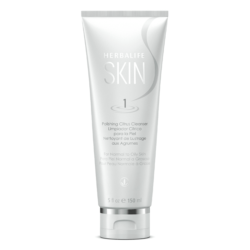 Herbalife Skin Foaming Citrus Cleanser tube on a white background
