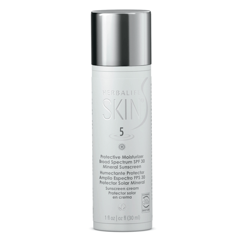 Herbalife SKIN® Protective Moisturizer Broad Spectrum SPF 30 Mineral Sunscreen by NaturalVive, 1 fl oz bottle.