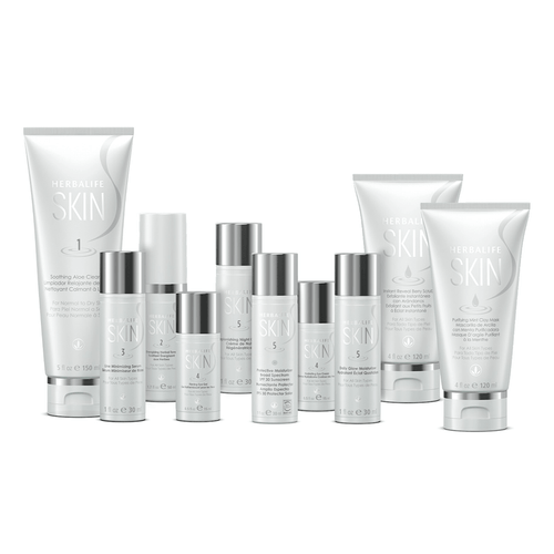 Herbalife SKIN Ultimate program products in various sizes for healthy skin care routine.