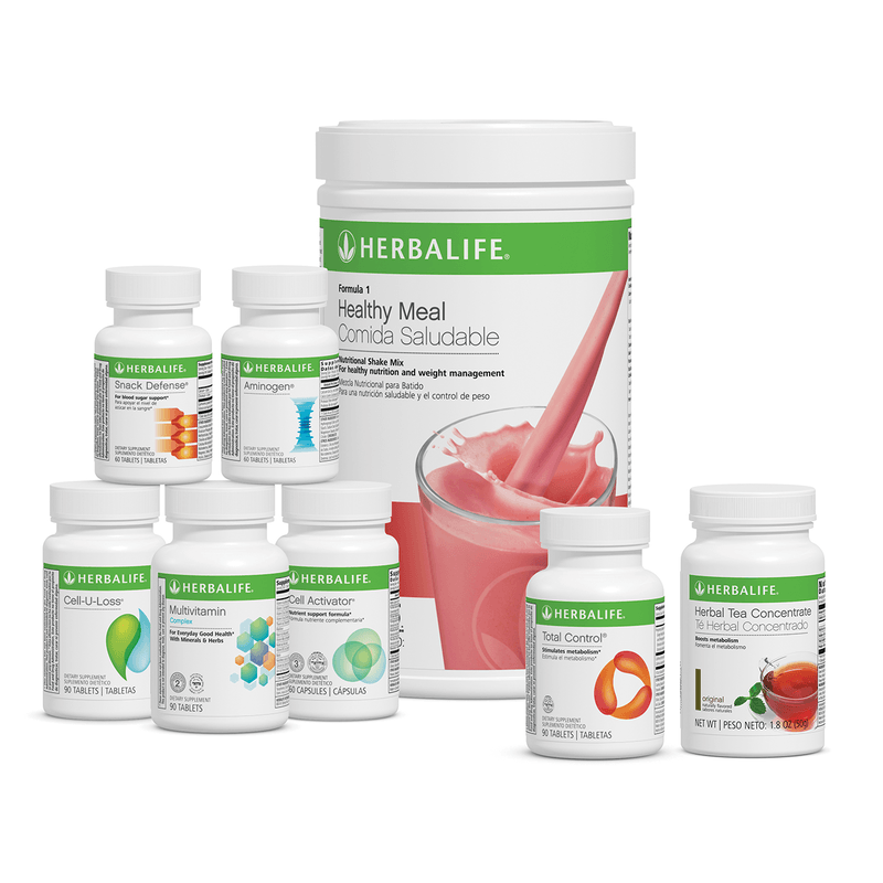 NaturalVive Ultimate Program collection including Herbalife products for weight management and healthy lifestyle.