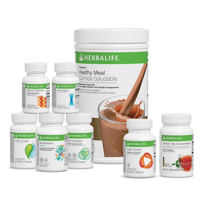 NaturalVive Ultimate Program products for weight management, including shakes and supplements from Herbalife.