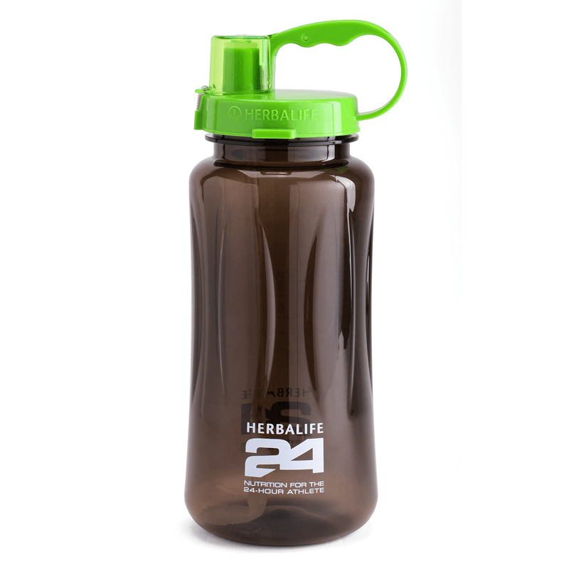 Herbalife24 Mega Water Bottle with green lid for staying hydrated during workouts and daily activities.