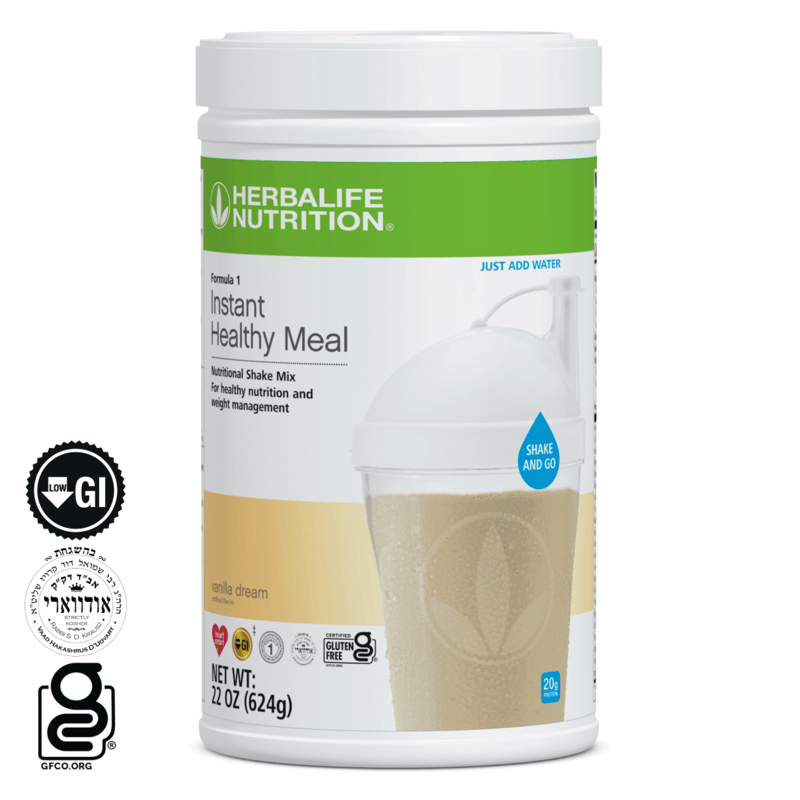NaturalVive's Formula 1 Instant Healthy Meal Nutritional Shake Mix packaging in vanilla flavor.