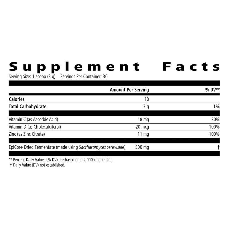 Supplement facts label with black text on a white background