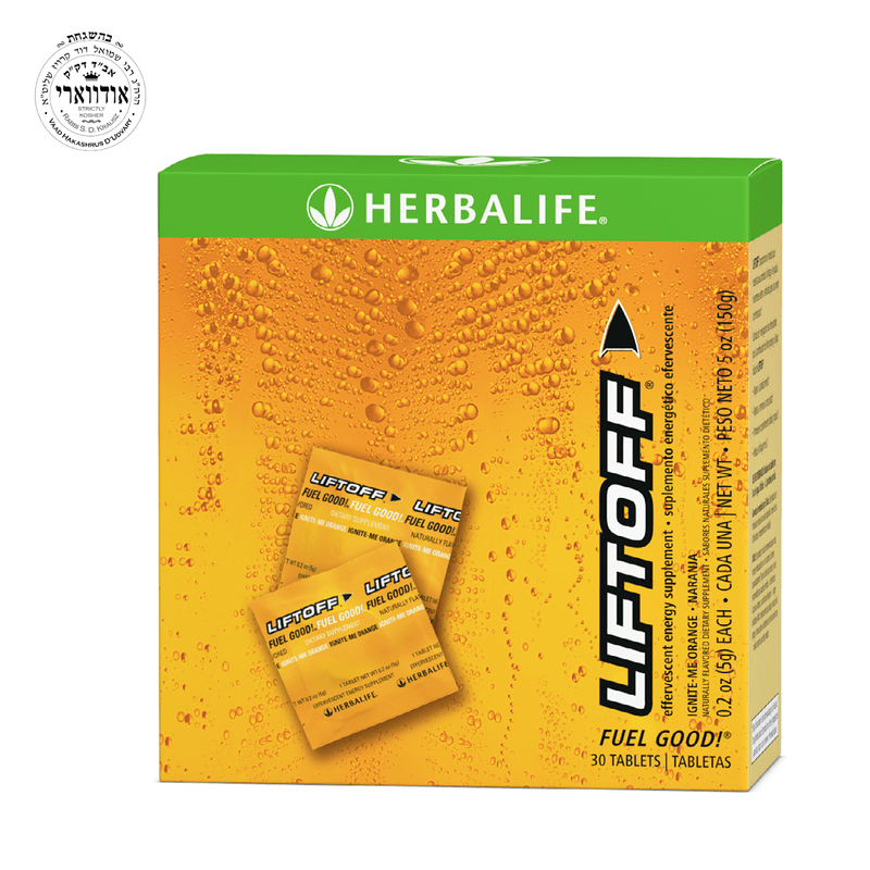 NaturalVive Liftoff® dietary supplement box with effervescent tablets for energy boost.