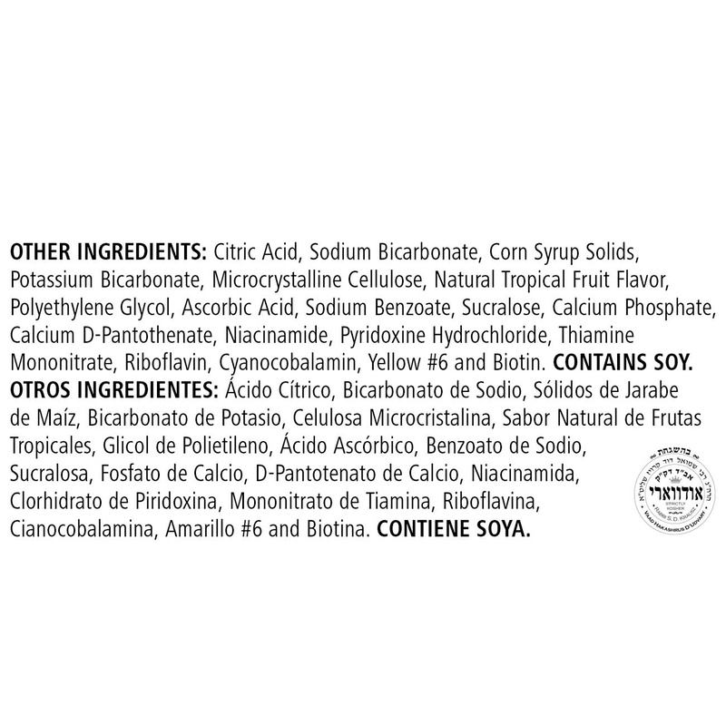 NaturalVive Liftoff® supplement ingredient list including vitamins and flavors.