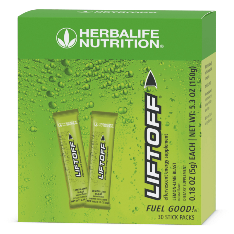 NaturalVive Liftoff® stick packs with energizing lemon-lime flavor for a quick energy boost anytime.