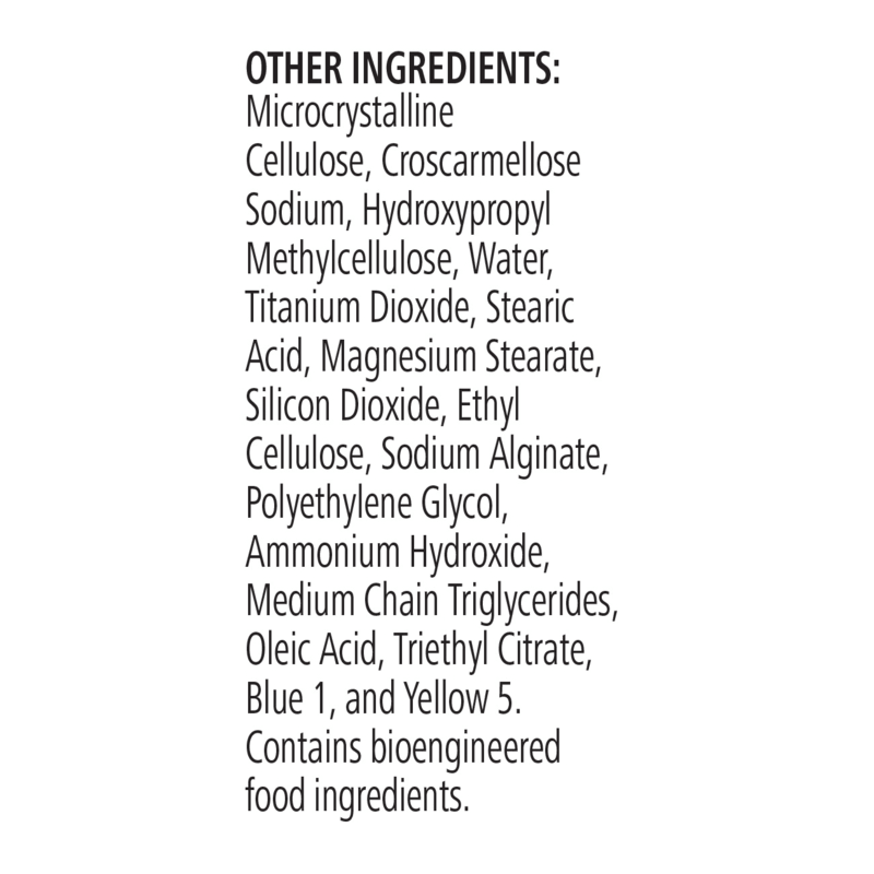 List of other ingredients for NaturalVive Mega Garlic Plus: includes cellulose, ammonium hydroxide, bioengineered food ingredients.