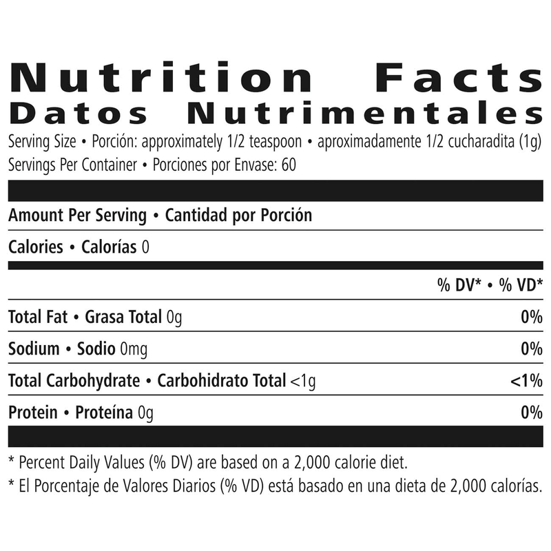 Nutrition Facts for NaturalVive's N-R-G Tea, including calories, serving size, and nutritional information.