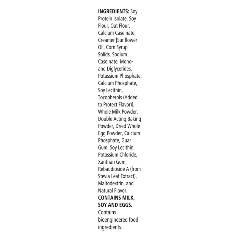 Ingredient list for Protein Baked Goods Mix by NaturalVive, including protein isolates and various flours.