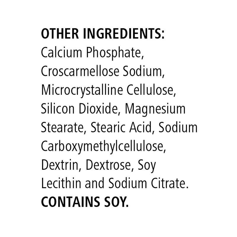 List of other ingredients with a white background