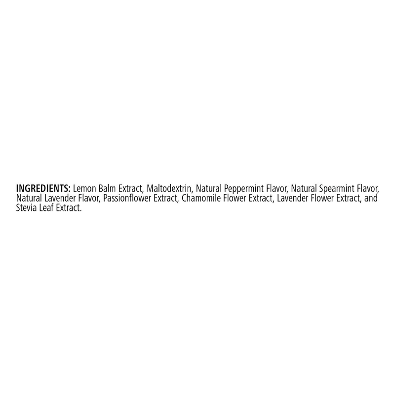 Ingredients list for Best Peppermint Relaxation Tea including herbal extracts and natural flavors.