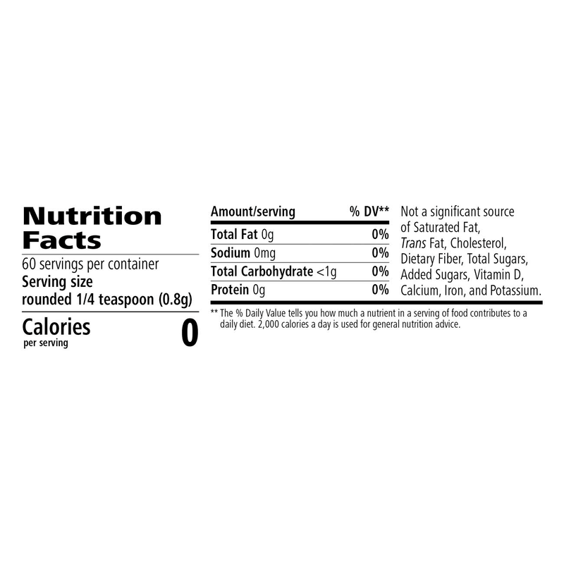 Nutrition facts for Best Peppermint Relaxation Tea, highlighting zero calories and serving size.