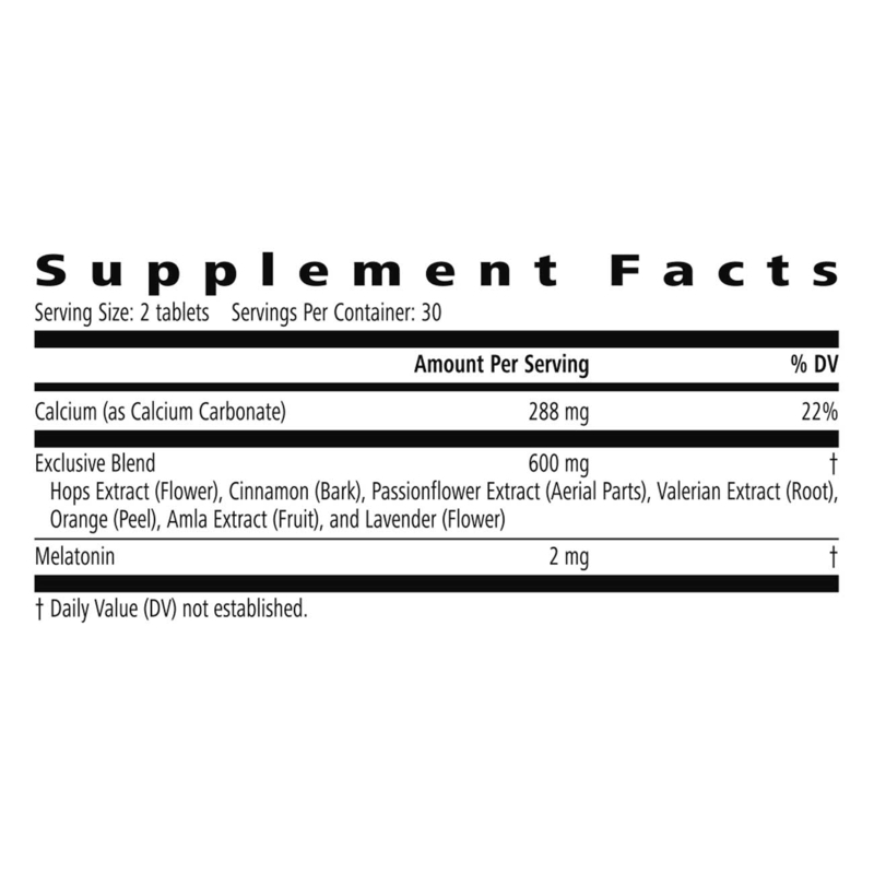Supplement facts for NaturalVive Sleep Now showing ingredients and nutritional information.