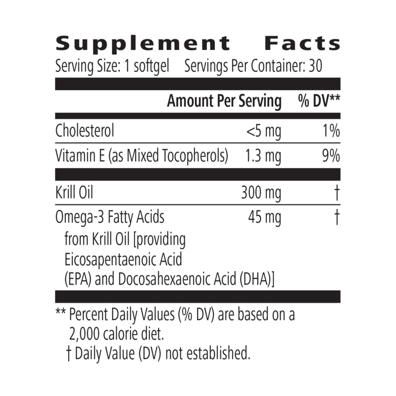 Supplement facts for NaturalVive's Tri-Shield: 30 softgels, highlighting omega-3 fatty acids and krill oil.
