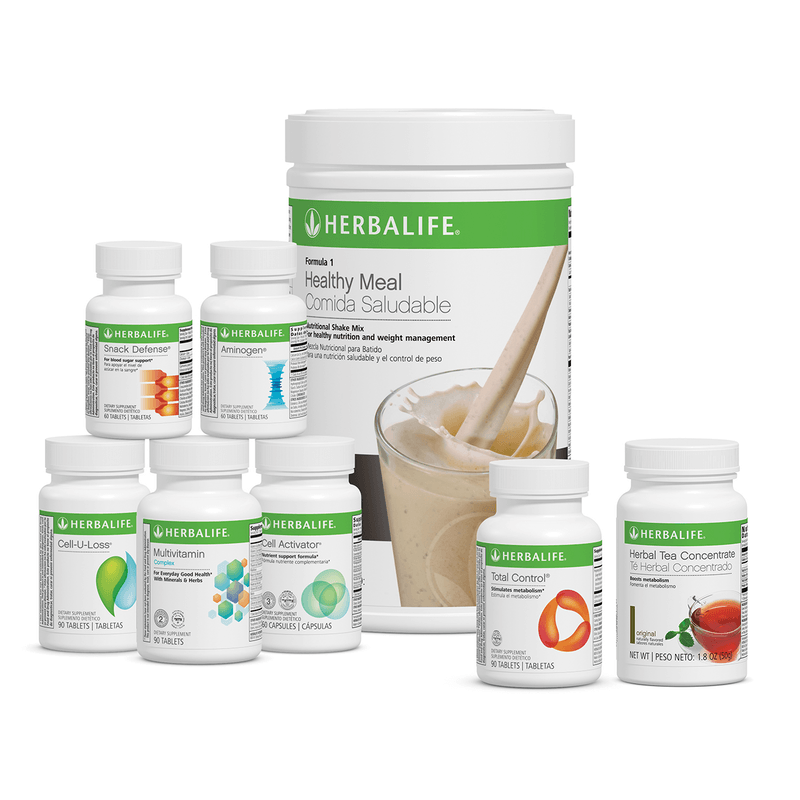 NaturalVive collection of Herbalife products including shakes and supplements for weight management.