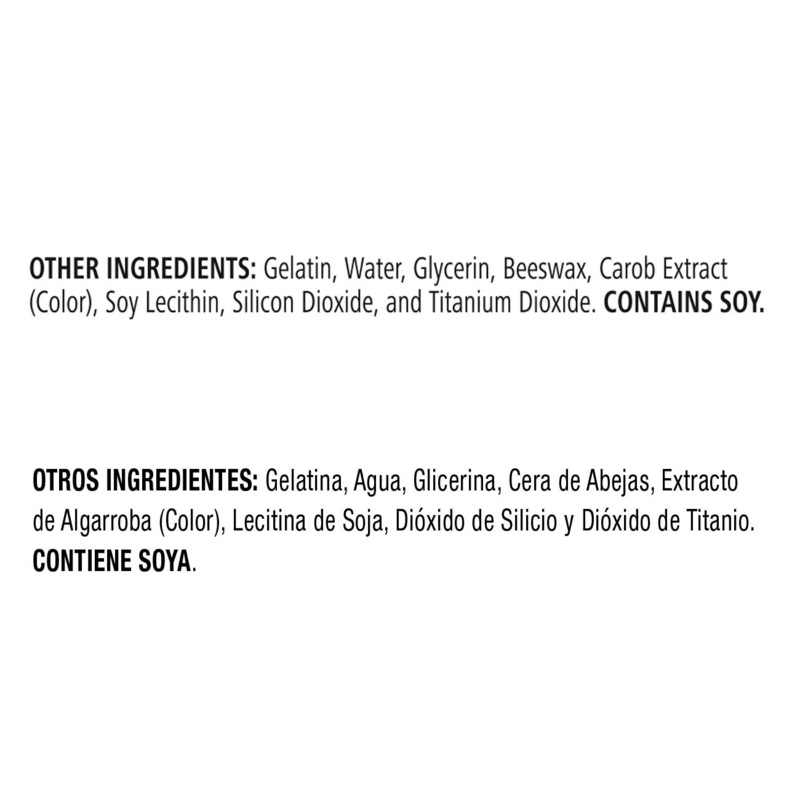 List of ingredients with a focus on soy content on a white background