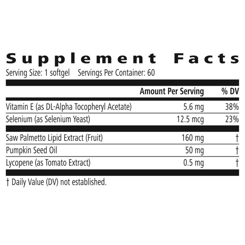 Supplement facts label with various nutrients and their amounts per serving.